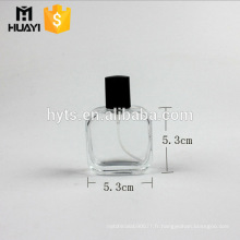 50ML petits couvercles vides de bouteille de verre de parfum carré